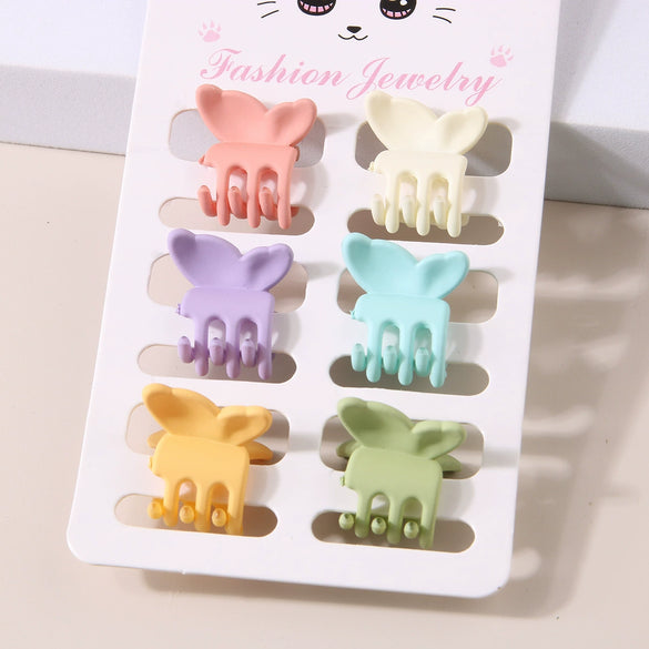 Women's Hair Accessories Sixpiece Set Of Bright Colorful Bangs And Small Clips Plastic Resin Geometric Baking Paint
