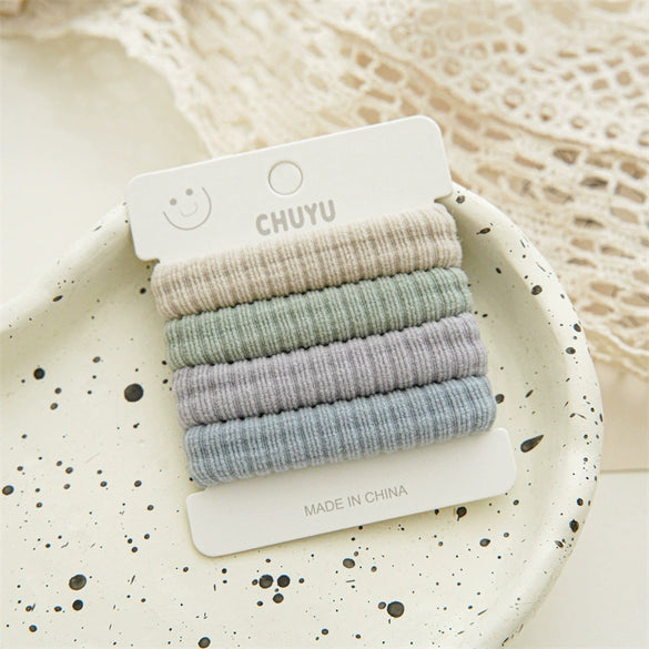 Women's Hair Band Mixed Material Handmade High Elastic Simple Ponytail Hair Rope