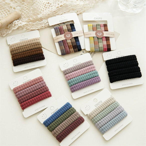 Women's Hair Band Mixed Material Handmade High Elastic Simple Ponytail Hair Rope