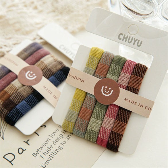 Women's Hair Band Mixed Material Handmade High Elastic Simple Ponytail Hair Rope