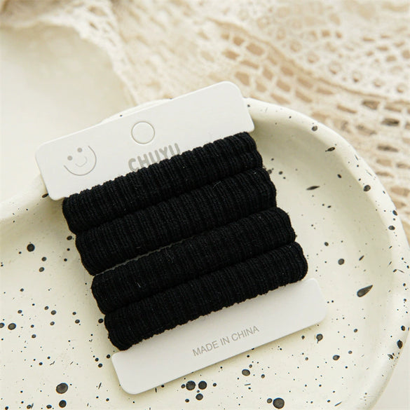 Women's Hair Band Mixed Material Handmade High Elastic Simple Ponytail Hair Rope