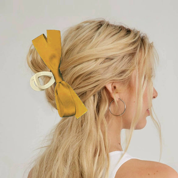 Women's Hair Clip Polyester Fiber Black Bow Handmade