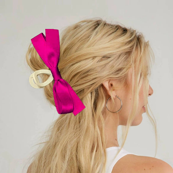 Women's Hair Clip Polyester Fiber Black Bow Handmade