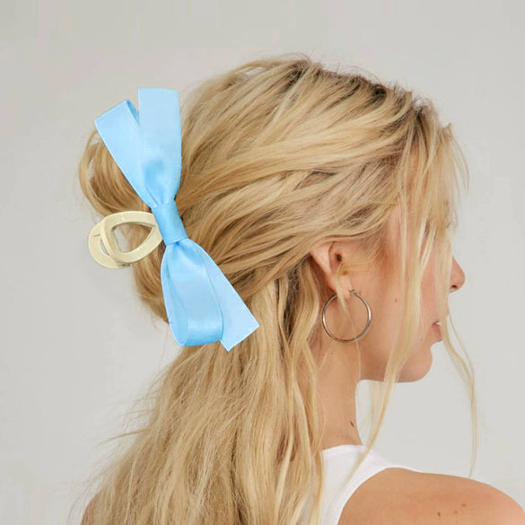 Women's Hair Clip Polyester Fiber Black Bow Handmade