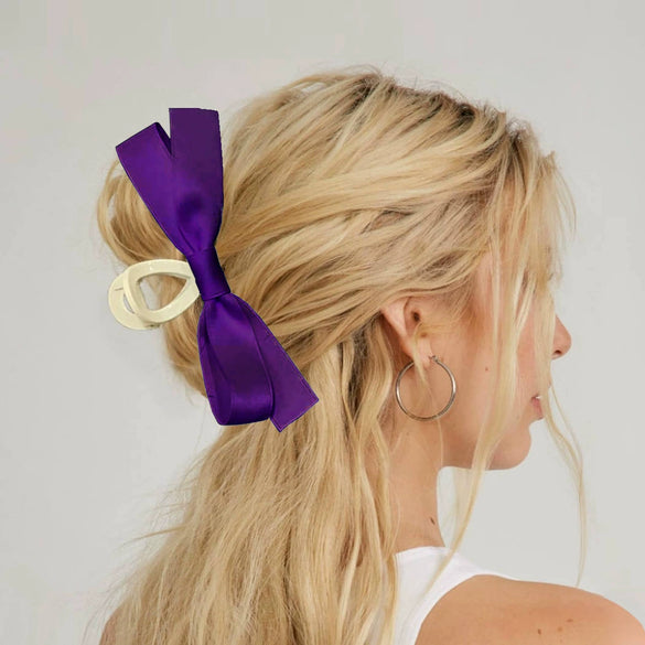 Women's Hair Clip Polyester Fiber Black Bow Handmade