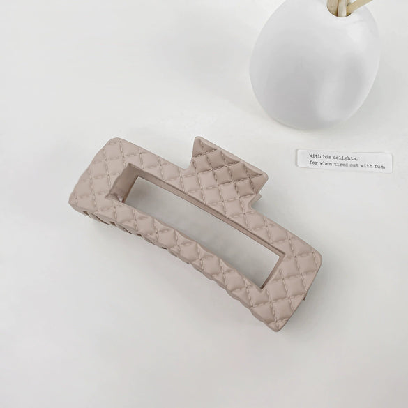 Women's Hair Grab Clip Maillard Style Ps Material Handmade Diamond Plaid Design