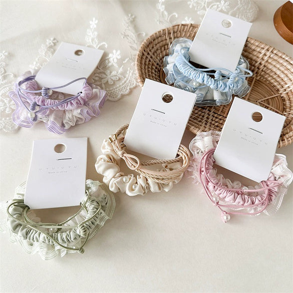 Women's Hair Rope Set Cute Style Handmade Fabric