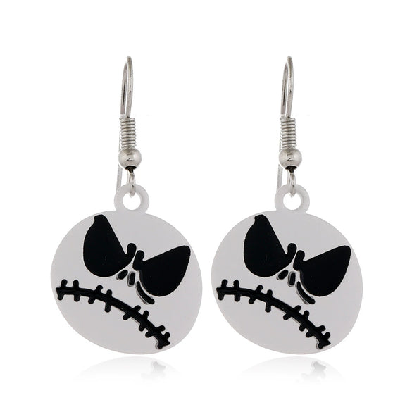 Women's Halloween Alloy Earrings With Dripping Oil Finish Pumpkin Ghost And Spider Designs Playful Festive Costume Jewelry