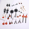 Women's Halloween Alloy Earrings With Dripping Oil Finish Pumpkin Ghost And Spider Designs Playful Festive Costume Jewelry