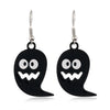 Women's Halloween Alloy Earrings With Dripping Oil Finish Pumpkin Ghost And Spider Designs Playful Festive Costume Jewelry