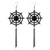Women's Halloween Alloy Earrings With Dripping Oil Finish Pumpkin Ghost And Spider Designs Playful Festive Costume Jewelry