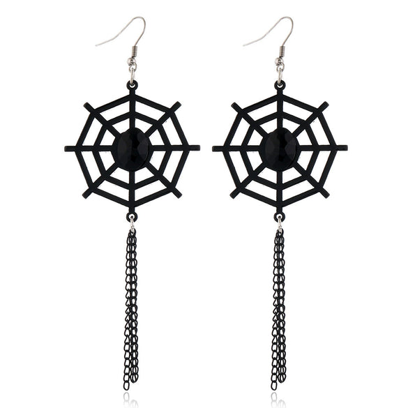 Women's Halloween Alloy Earrings With Dripping Oil Finish Pumpkin Ghost And Spider Designs Playful Festive Costume Jewelry