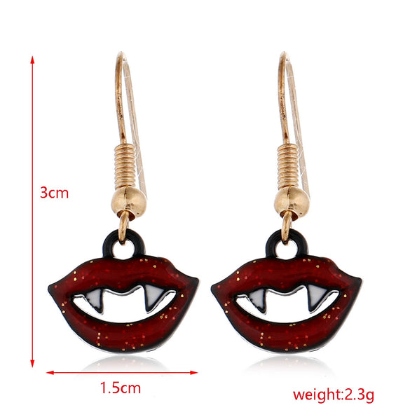 Women’s Halloween Skull Spider And Pumpkin Alloy Drop Earrings With Electroplated Finish Playful Spooky Cartoon Festival Jewelry