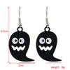 Women’s Halloween Skull Spider And Pumpkin Alloy Drop Earrings With Electroplated Finish Playful Spooky Cartoon Festival Jewelry