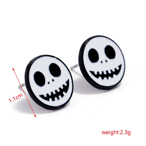 Women’s Halloween Skull Spider And Pumpkin Alloy Drop Earrings With Electroplated Finish Playful Spooky Cartoon Festival Jewelry