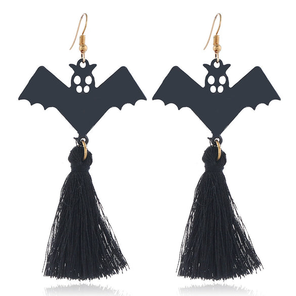 Women’s Halloween Skull Spider And Pumpkin Alloy Drop Earrings With Electroplated Finish Playful Spooky Cartoon Festival Jewelry