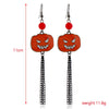 Women’s Halloween Skull Spider And Pumpkin Alloy Drop Earrings With Electroplated Finish Playful Spooky Cartoon Festival Jewelry