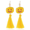 Women’s Halloween Skull Spider And Pumpkin Alloy Drop Earrings With Electroplated Finish Playful Spooky Cartoon Festival Jewelry