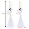 Women’s Halloween Skull Spider And Pumpkin Alloy Drop Earrings With Electroplated Finish Playful Spooky Cartoon Festival Jewelry