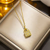 Women's Handbag Clavicle Chain Necklace In Internet Celebrity Style With H Letter And Full Diamond Made Of Gold Titanium Steel And Electroplated