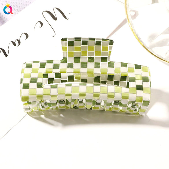 Women's Handmade Acetate Hair Claw Clip Simple Geometric Hairpin For Secure Back Hair Styling