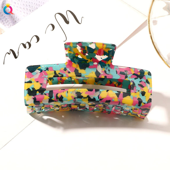 Women's Handmade Acetate Hair Claw Clip Simple Geometric Hairpin For Secure Back Hair Styling