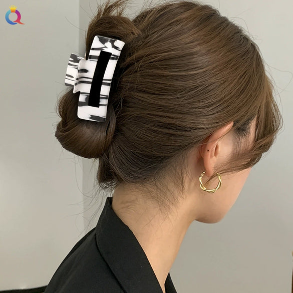 Women's Handmade Acetate Hair Claw Clip Simple Geometric Hairpin For Secure Back Hair Styling