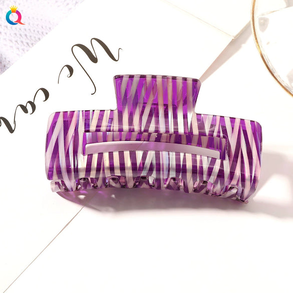 Women's Handmade Acetate Hair Claw Clip Simple Geometric Hairpin For Secure Back Hair Styling