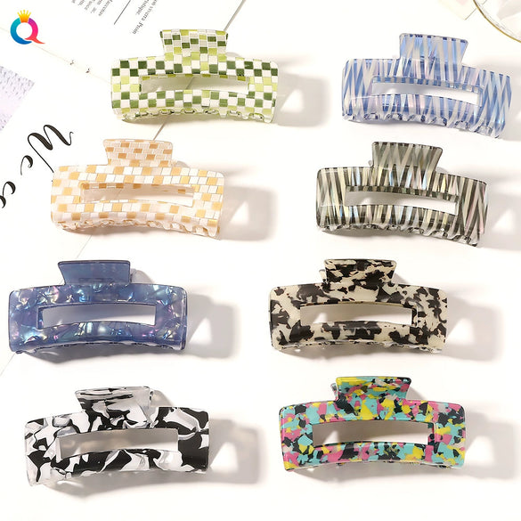 Women's Handmade Acetate Hair Claw Clip Simple Geometric Hairpin For Secure Back Hair Styling