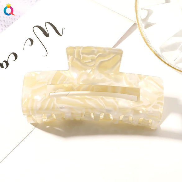 Women's Handmade Acetate Hair Claw Clip Simple Geometric Hairpin For Secure Back Hair Styling