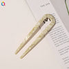 Women's Handmade Acetate Hair Clip With Marble Pattern Simple Geometric Ushaped Hairpin Accessory