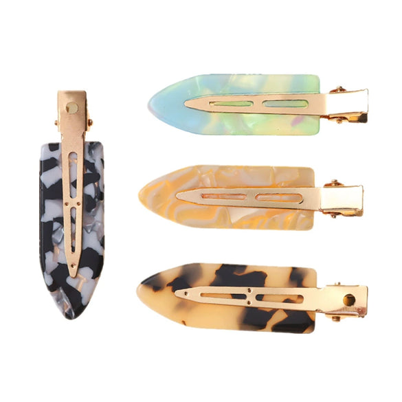 Women's Handmade Acetate Hair Side Clip With Frosted Finish Seamless Bangs Edge Barrette And Simple Letter Design