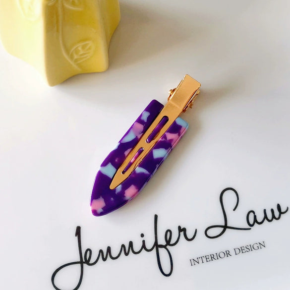 Women's Handmade Acetate Hair Side Clip With Frosted Finish Seamless Bangs Edge Barrette And Simple Letter Design