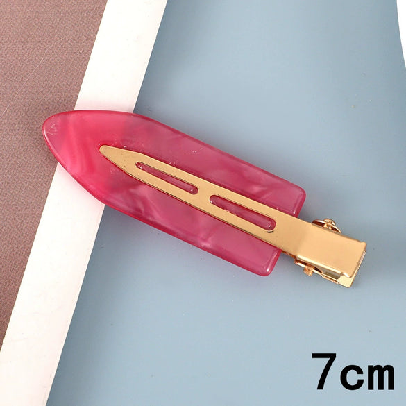Women's Handmade Acetate Hair Side Clip With Frosted Finish Seamless Bangs Edge Barrette And Simple Letter Design