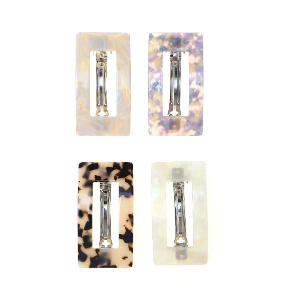 Women's Handmade Acetate Rectangular Hair Clips Minimalist Geometric Spring Ponytail Barrettes