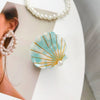 Women's Handmade Acetic Acid And Pearl Shell Shark Hair Clip In Animal Style