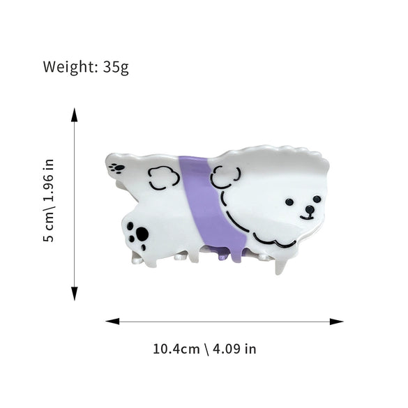 Women's Handmade Acetic Acid Cute Pet Animal Dog Hair Clip Hair Accessories