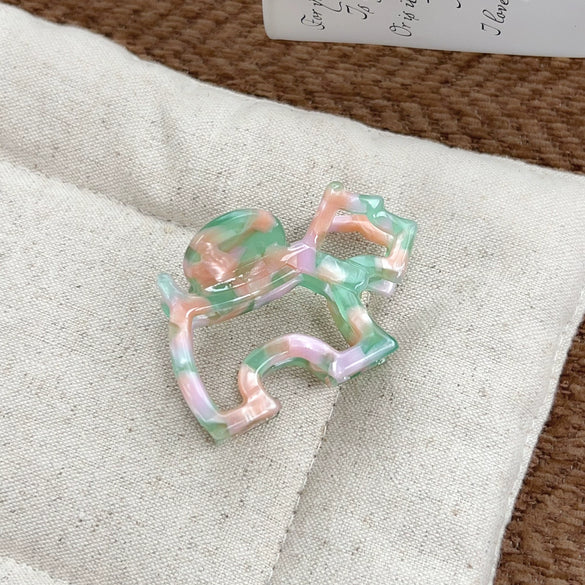 Women's Handmade Acetic Acid Dog Hollow Floral Hairpin Cute Animal Style Hair Accessories