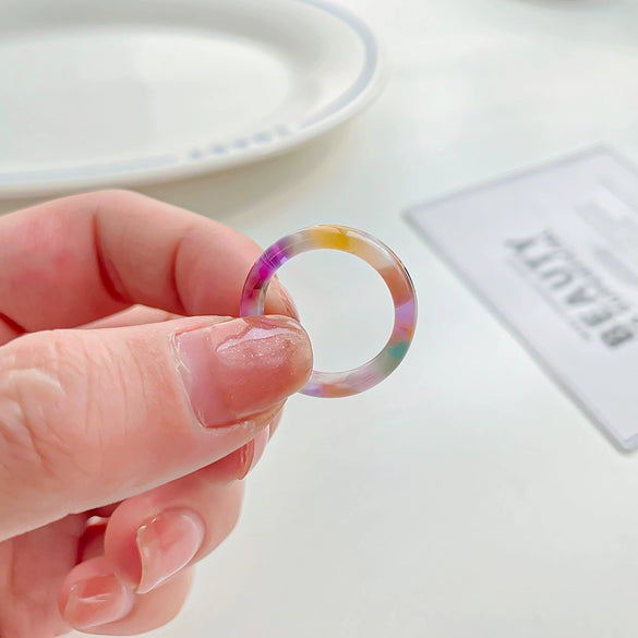 Women's Handmade Acetic Acid Fashionable Retro Ring Jewelry