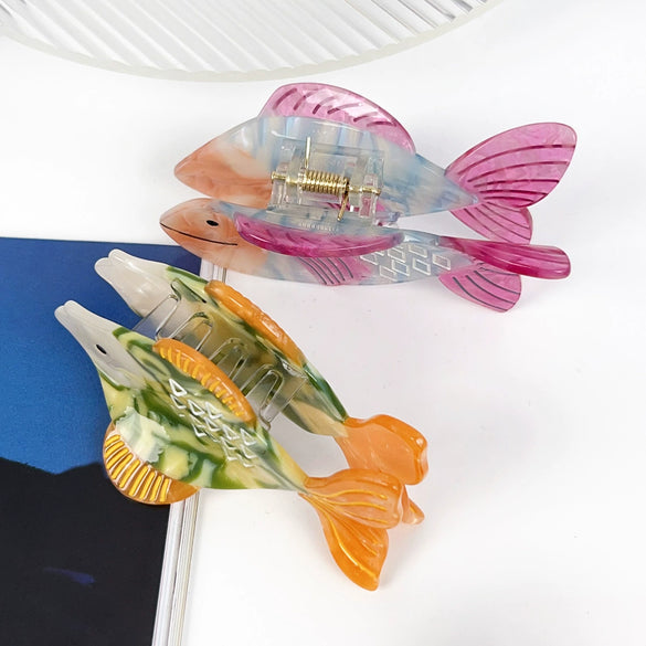Women's Handmade Acetic Acid Goldfish Hair Shark Clip Hair Accessories