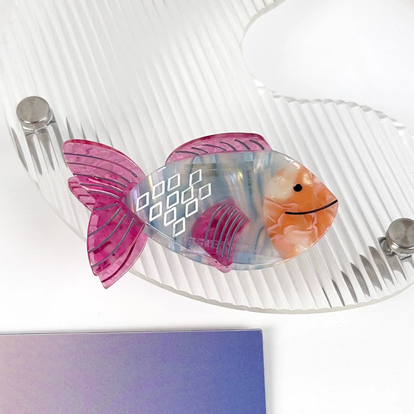 Women's Handmade Acetic Acid Goldfish Hair Shark Clip Hair Accessories