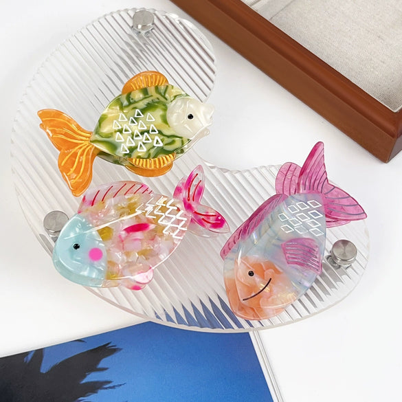 Women's Handmade Acetic Acid Goldfish Hair Shark Clip Hair Accessories