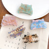 Women's Handmade Acetic Acid Hair Accessories With Cartoon Cat Style Grab Clip