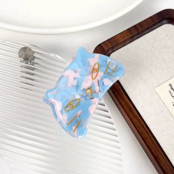 Women's Handmade Acetic Acid Hair Accessories With Cartoon Cat Style Grab Clip