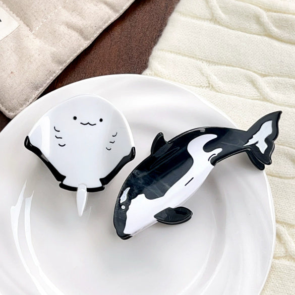 Women's Handmade Acetic Acid Hair Accessories With Marine Creatures Blue Whale Shark Design