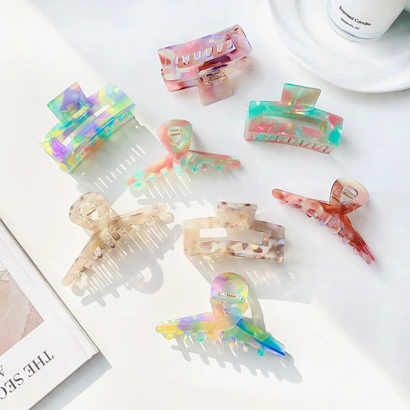 Women's Handmade Acetic Acid Hair Grip Shark Clip Fashion Style