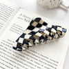 Women's Handmade Acetic Acid Plate Vintage Allmatch Checkerboard Hair Shark Clip Hair Accessories