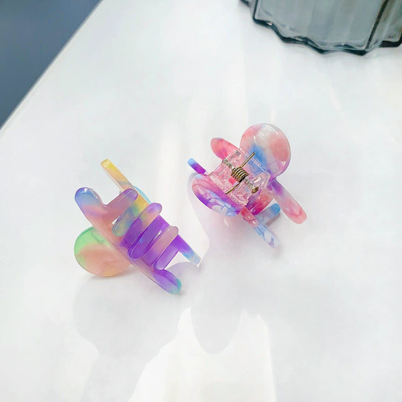 Women's Handmade Acetic Acid Small Grab Clip Hairpin With Lovely Geometric Style