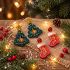 Women’s Handmade Acrylic Christmas Tree Earrings In Red And Green With Stainless Steel Ear Posts For Festive Holiday Style
