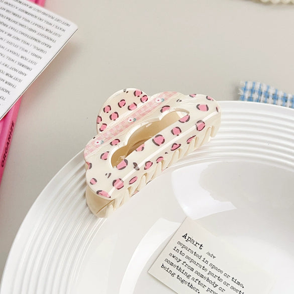 Women's Handmade Acrylic Floral Pattern Bow Hair Clip Hair Accessories